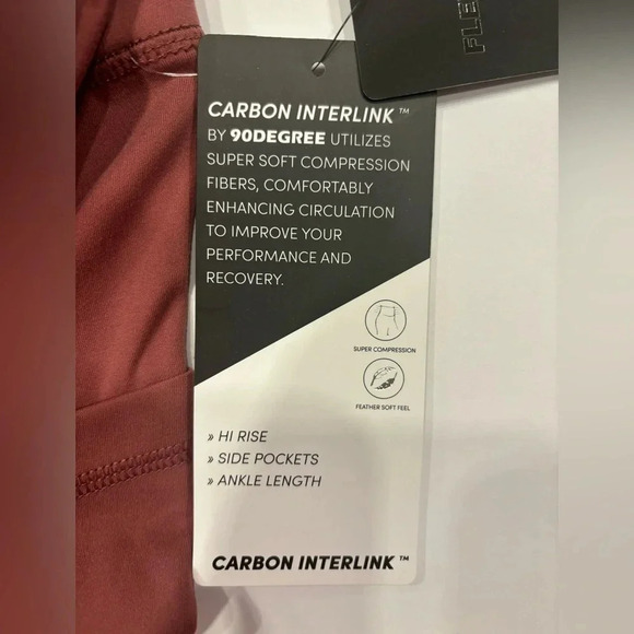 90 Degree By Reflex Leggings Women’s Size XL HR Ankle Length Color Deco Rose - Picture 6 of 7